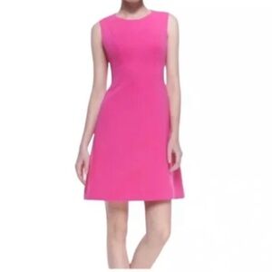 Kate Spade “Sicily” Pink A-Line Crepe Dress 8 Feminine Barbie core Full Zip Back